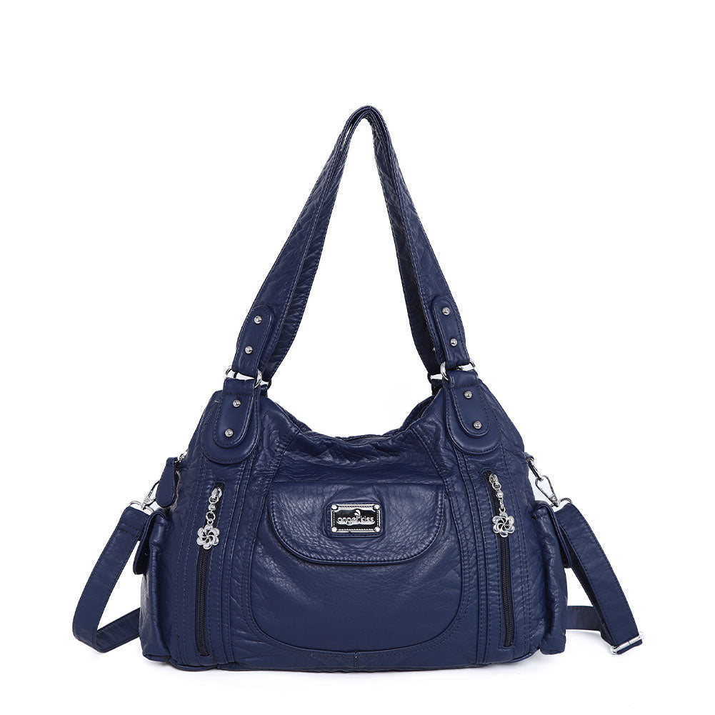 Women  handbag with High Quality Washed PU Multi Purpose tote bag-Angelkiss Bag