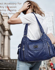 Women  handbag with High Quality Washed PU Multi Purpose tote bag-Angelkiss Bag