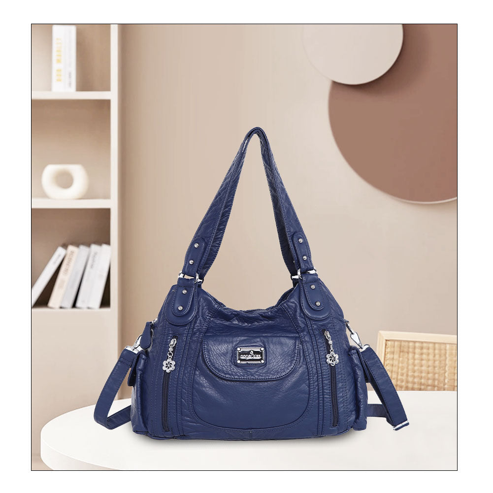 Women  handbag with High Quality Washed PU Multi Purpose tote bag-Angelkiss Bag