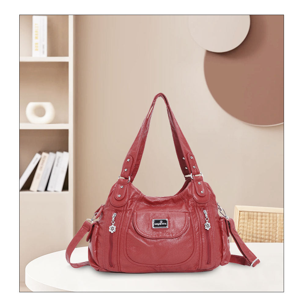 Women  handbag with High Quality Washed PU and Multi-pack-Angelkiss Bag