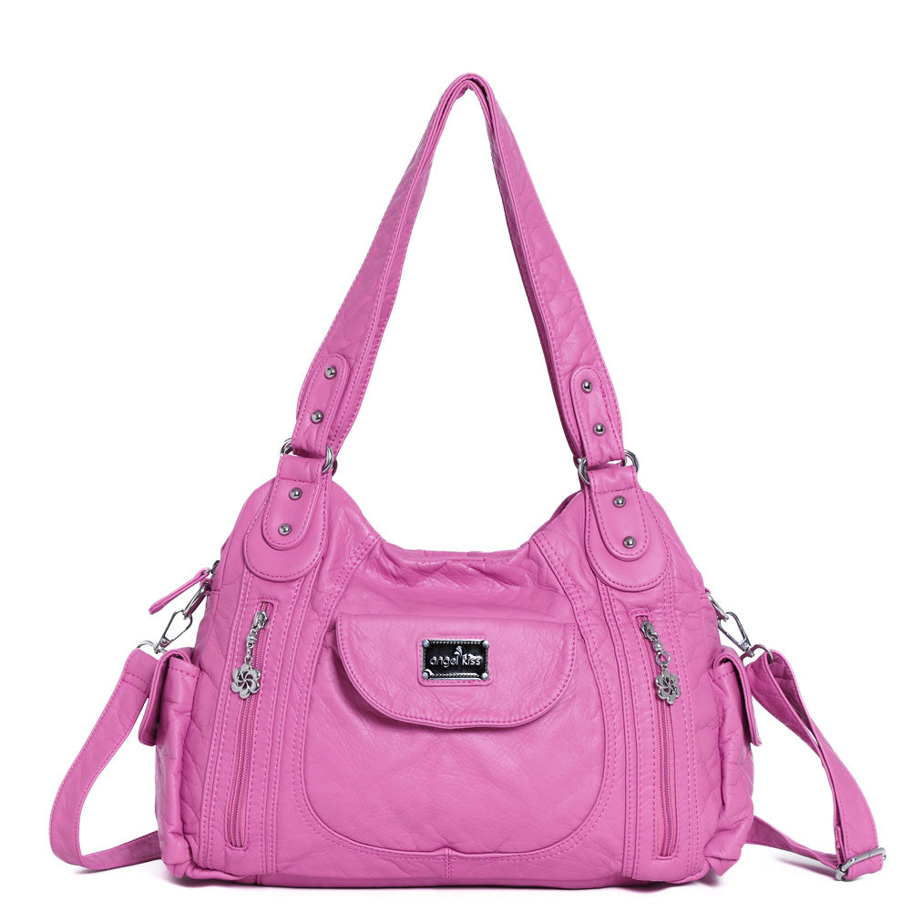 Women  handbag with High Quality Washed PU Multi Purpose tote bag-Angelkiss Bag