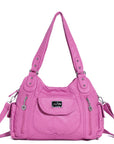 Women  handbag with High Quality Washed PU Multi Purpose tote bag-Angelkiss Bag