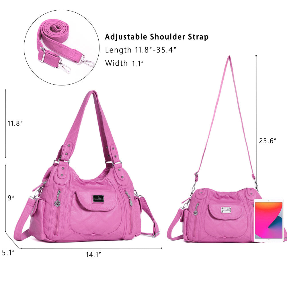 Women  handbag with High Quality Washed PU Multi Purpose tote bag-Angelkiss Bag