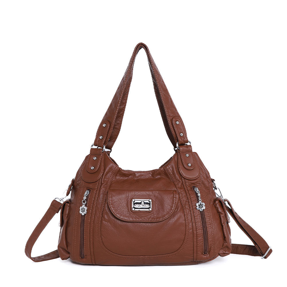 Women  handbag with High Quality Washed PU Multi Purpose tote bag-Angelkiss Bag
