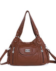 Women  handbag with High Quality Washed PU Multi Purpose tote bag-Angelkiss Bag