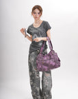 Women's Vintage Tie-Dye Hobo Shoulder Bag