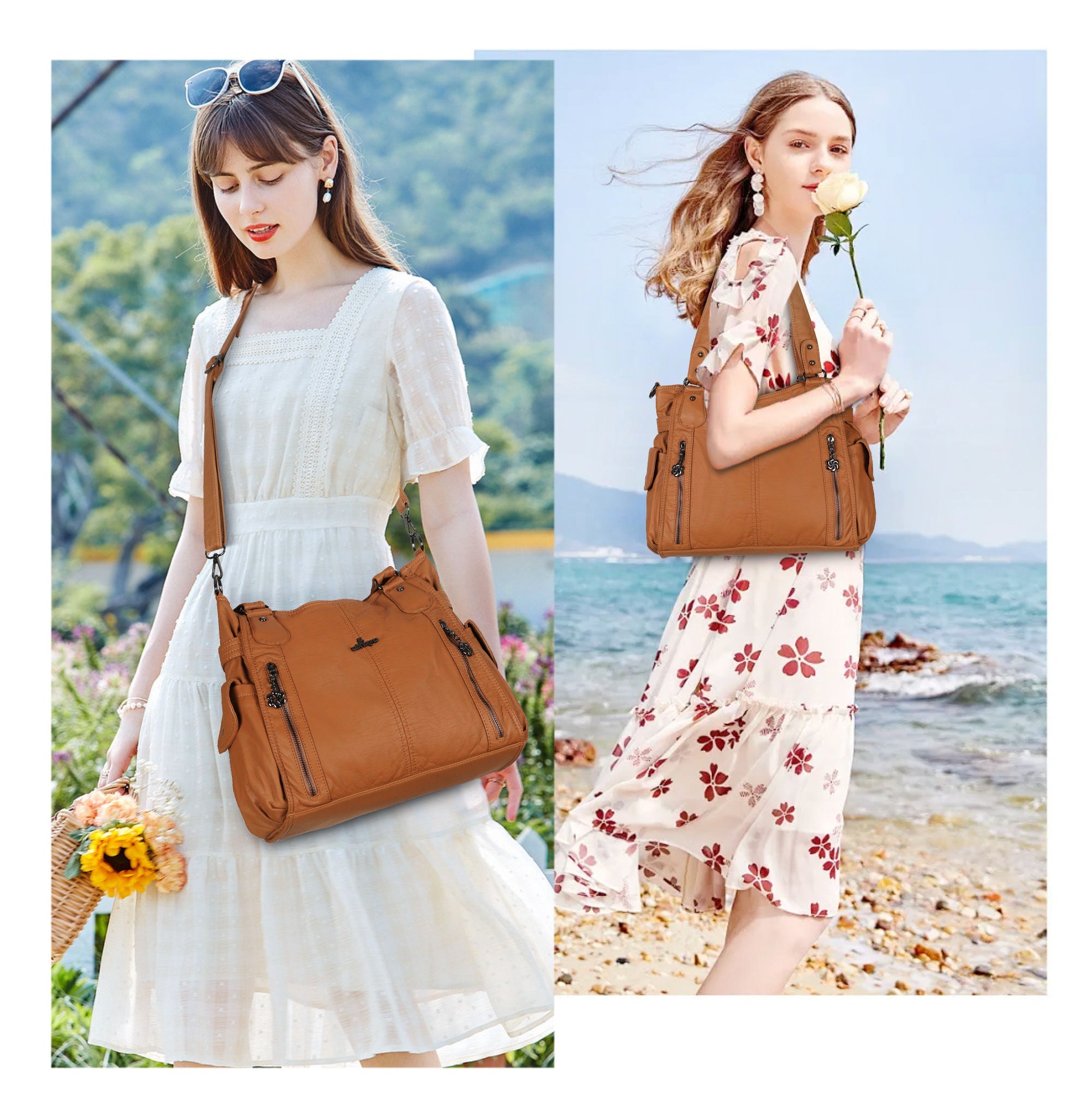Large Capacity PU Leather Semi-Soft Tote Bag – Angel Kiss