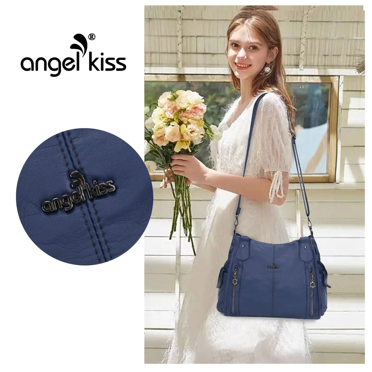 Angel Kiss Ladies solid color vintage handbag-Angelkiss Bag