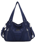 washed Large capacity Daily women Waterproof unique hobo handbag-Angelkiss Bag
