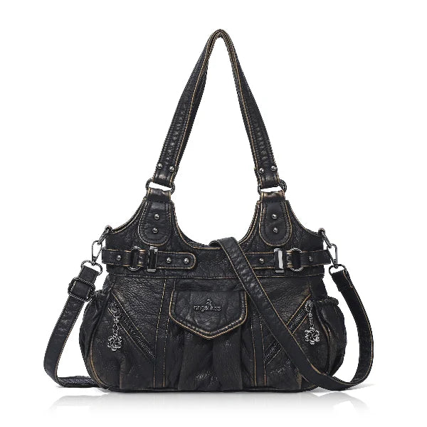 Multiple Zipper Crossbody Grunge Retro Bag