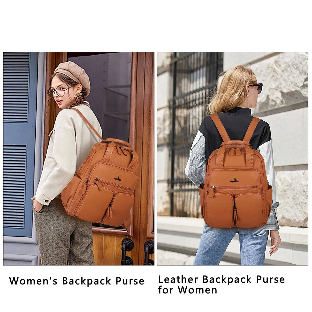 Washed Large Capacity Multi-Pocket Backpack