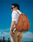 Washed Large Capacity Multi-Pocket Backpack