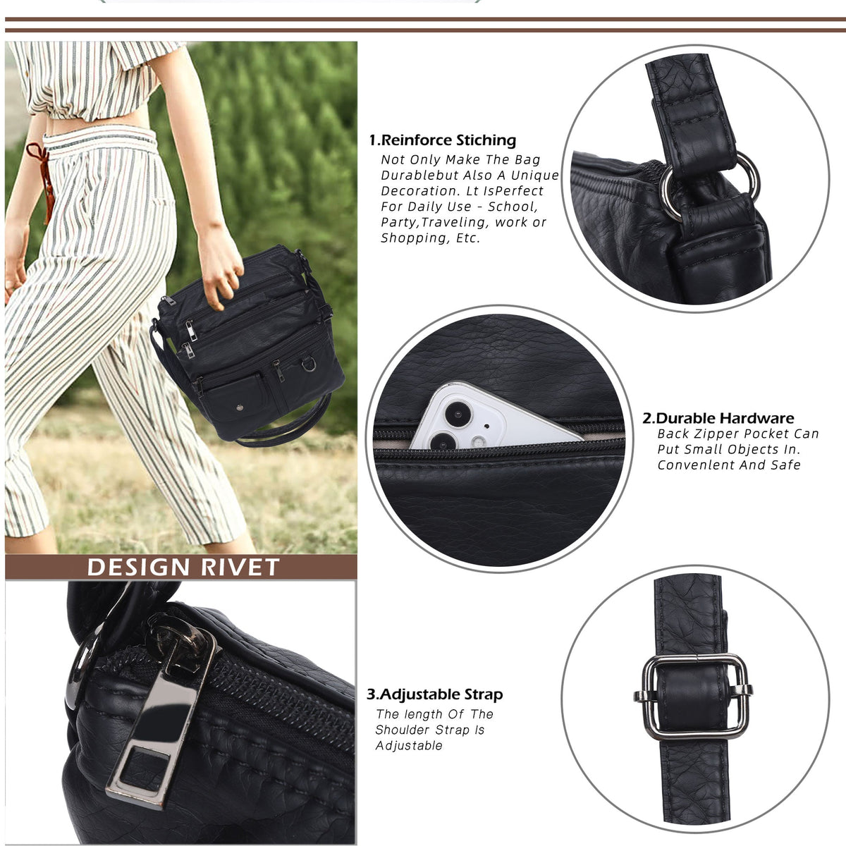 Small Retro Crossbody Pocket Purse-Angelkiss Bag