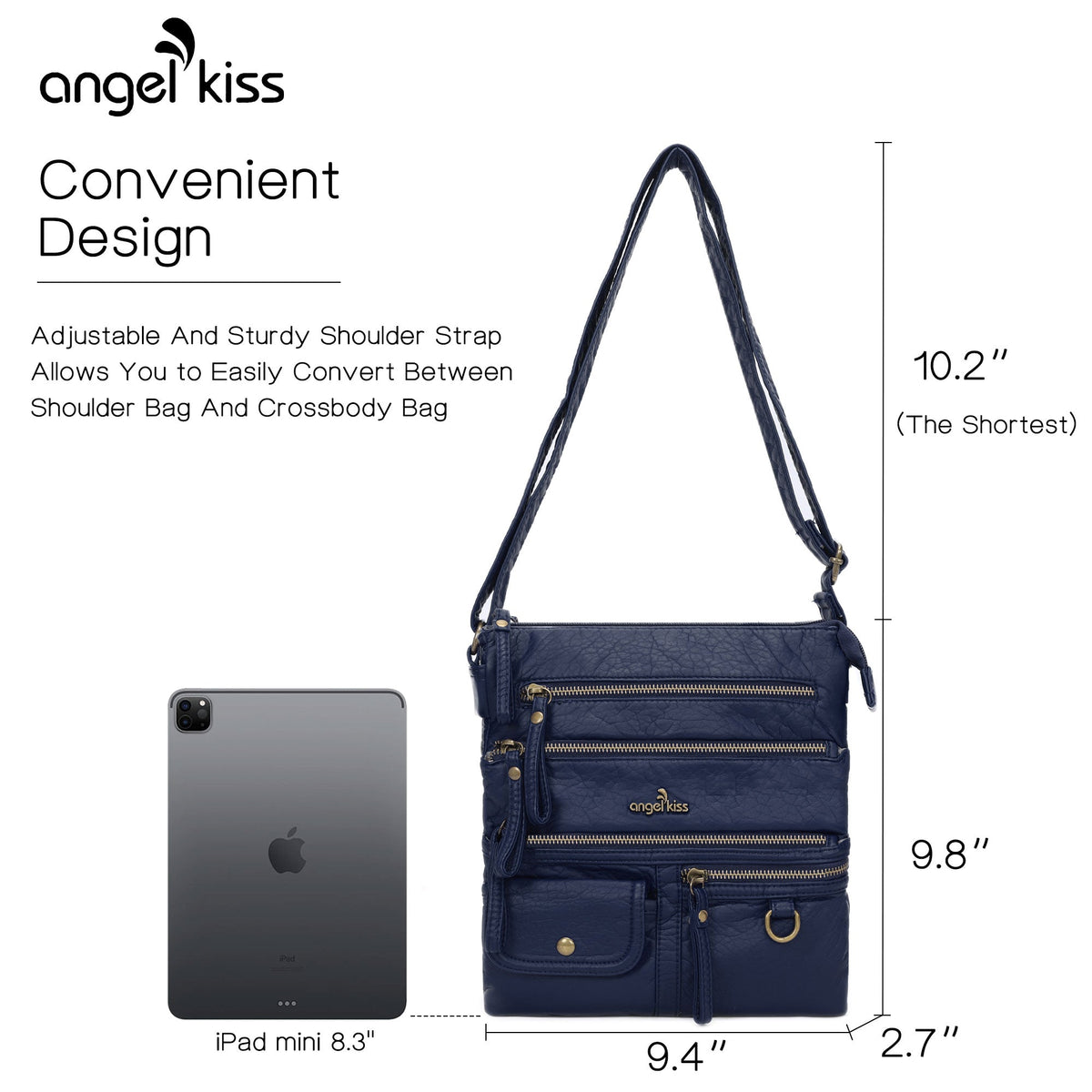Vintage solid color fashion crossbody bag-Angelkiss Bag