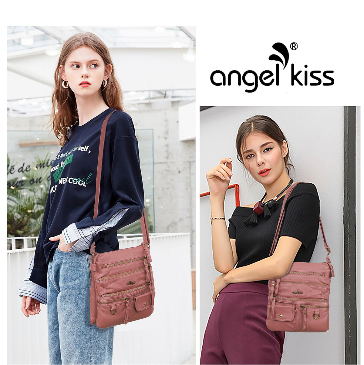 Vintage solid color fashion crossbody bag-Angelkiss Bag
