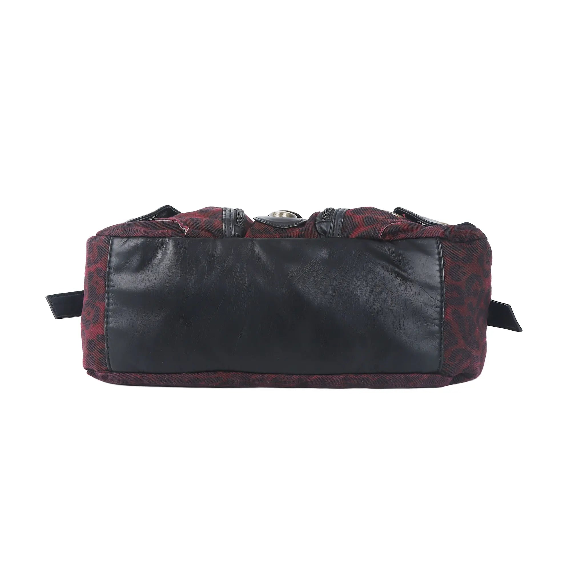 Leopard Print Crescent Shoulder Purse with Top Zip