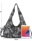 Cloud-Inspired Tie-Dye Large Hobo Shoulder Bag