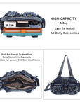 Multi-Pocket Shoulder Bag with Buckle Details and Adjustable Strap