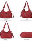 PU Multi-Zipper Classic Hobo Bags