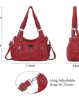 PU Multi-Zipper Classic Hobo Bags