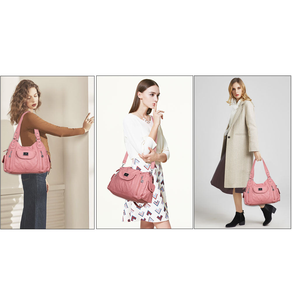 Women  handbag with High Quality Washed PU and Multi-pack-Angelkiss Bag