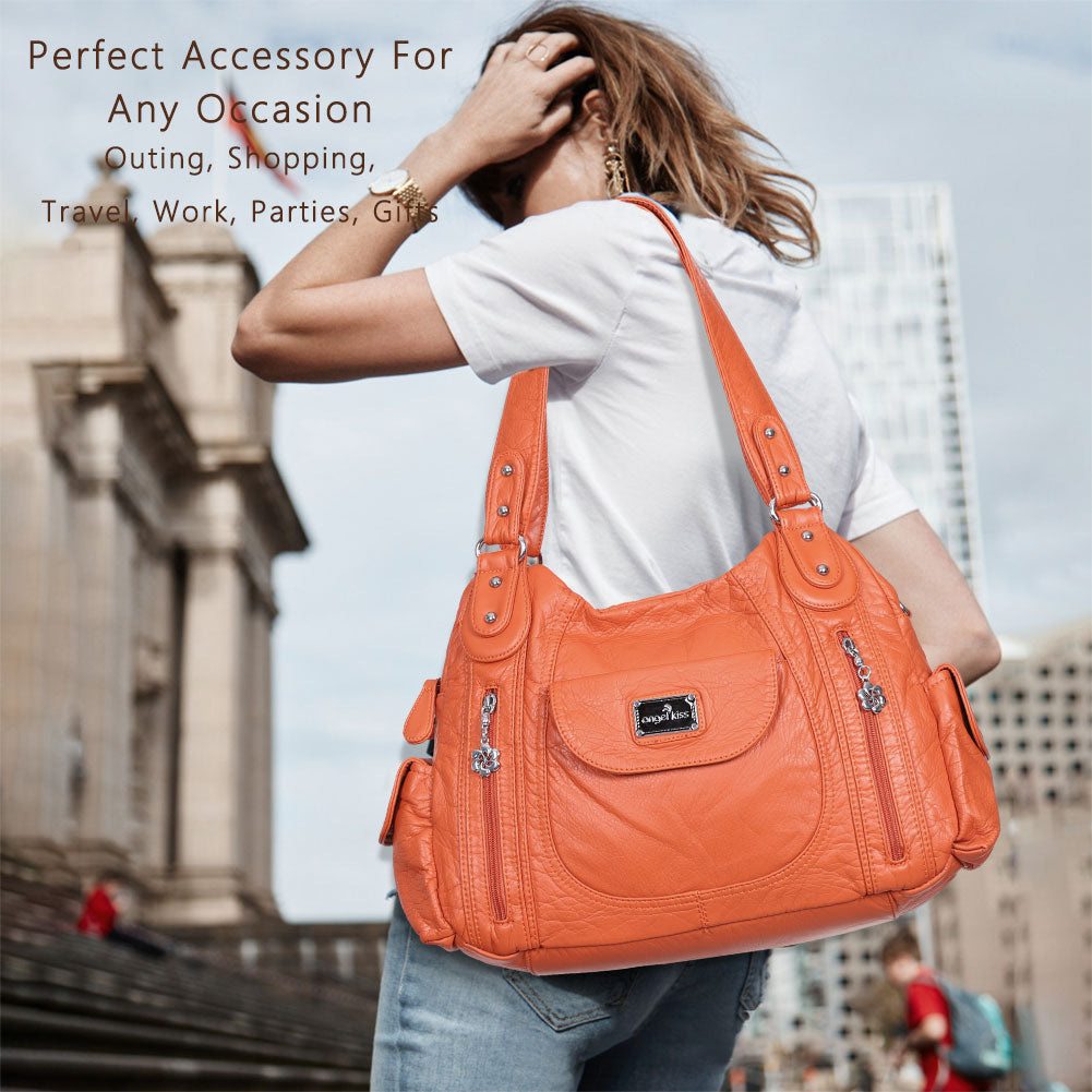 Women  handbag with High Quality Washed PU and Multi-pack-Angelkiss Bag