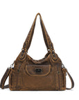 Women  handbag with High Quality Washed PU Multi Purpose tote bag-Angelkiss Bag