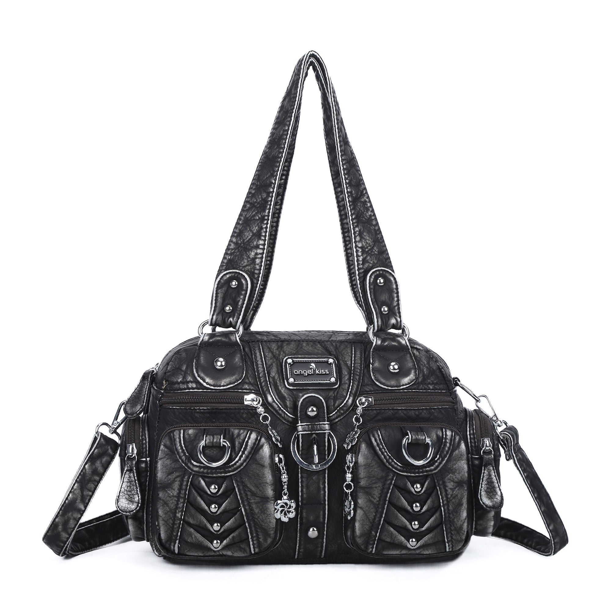 Multi-Pocket Top Handle Shoulder Purse for Women
