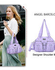 Washed Desigher Handbag For Women with Multi pockets-Angelkiss Bag