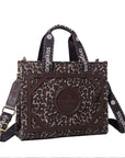 Vintage leopard print tote shoulder bag-Angelkiss Bag