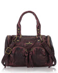 Grunge Style Top Handle Handbag – Studded Biker Shoulder Purse