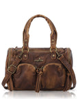 Grunge Style Top Handle Handbag – Studded Biker Shoulder Purse