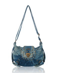 Western Studded Denim Shoulder & Crossbody Bag