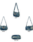Western Studded Denim Shoulder & Crossbody Bag
