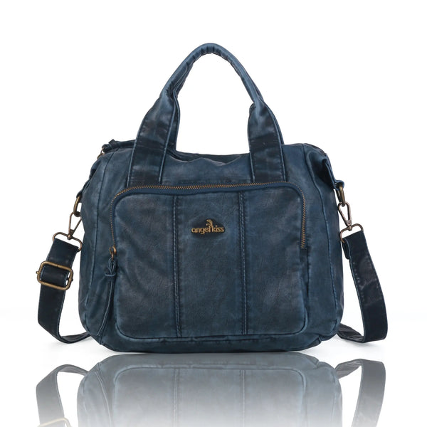 Soft PU Multi-Pocket Satchel Crossbody Bag