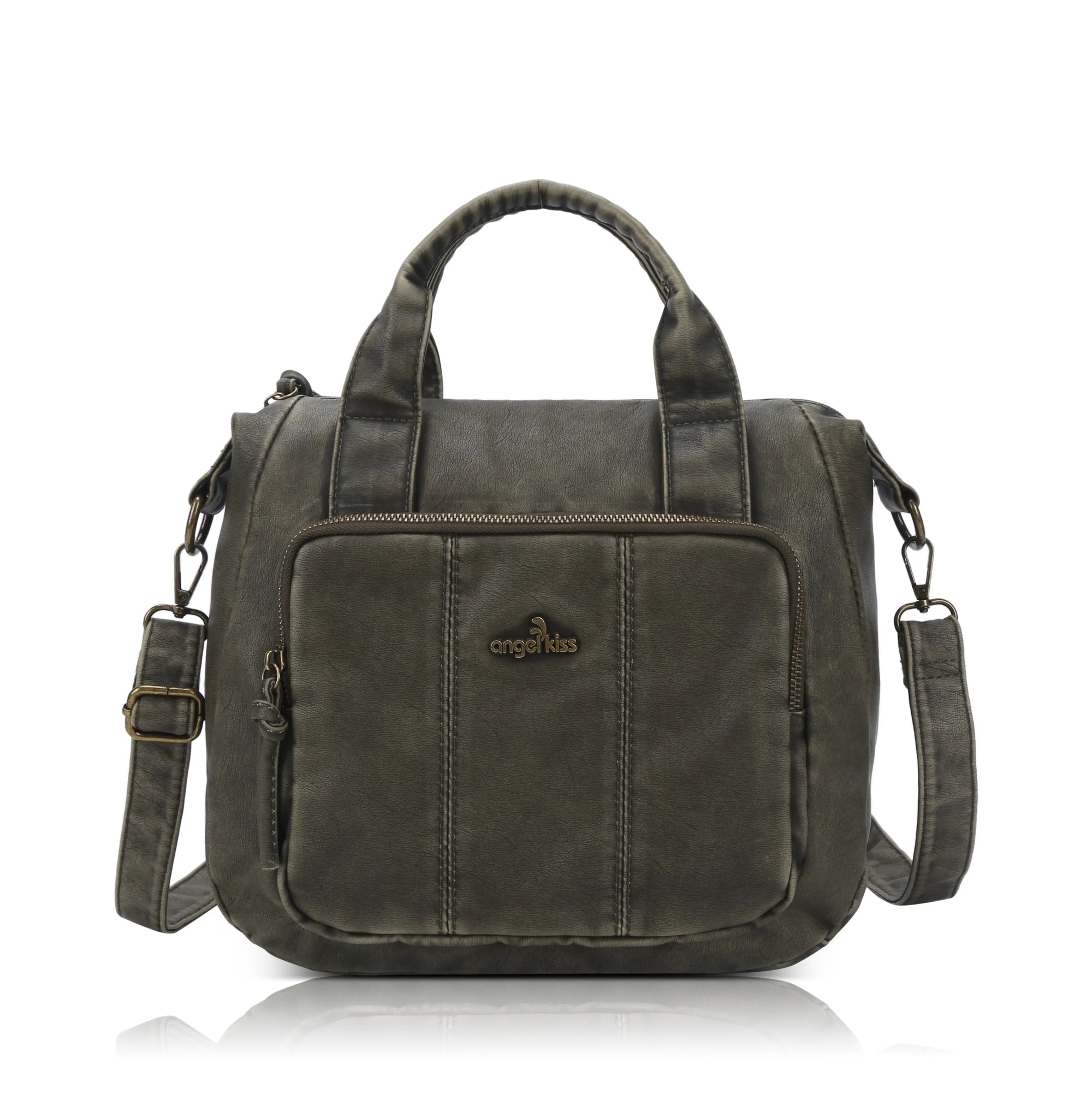 Soft PU Multi-Pocket Satchel Crossbody Bag