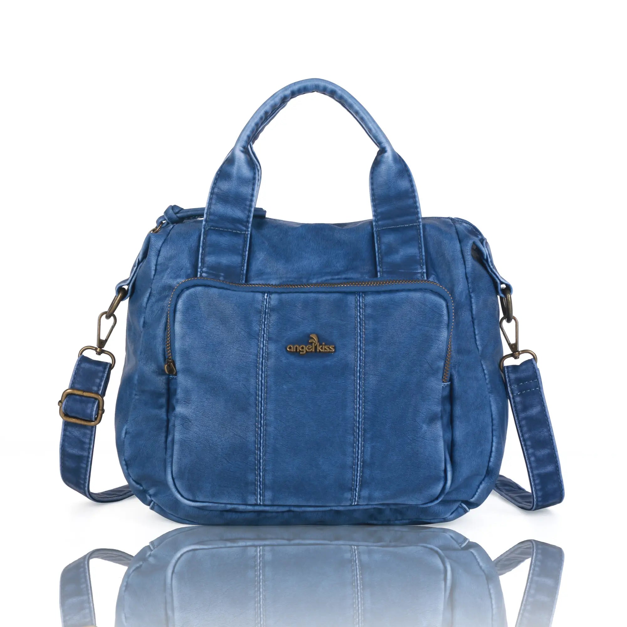 Soft PU Multi-Pocket Satchel Crossbody Bag