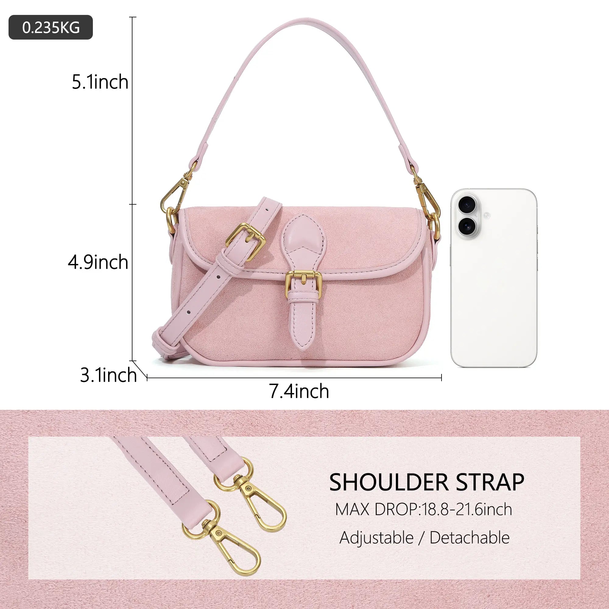 Mini Suede Convertible Shoulder Bag