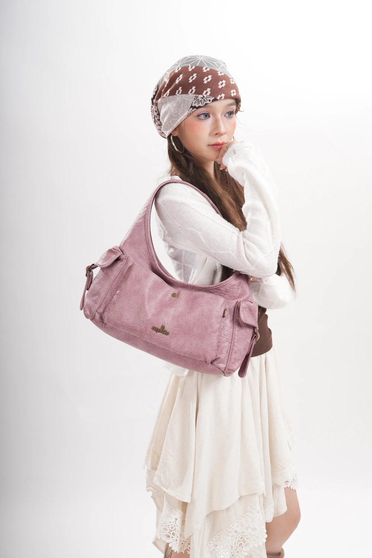 Vintage Moto Crescent Shoulder Bag