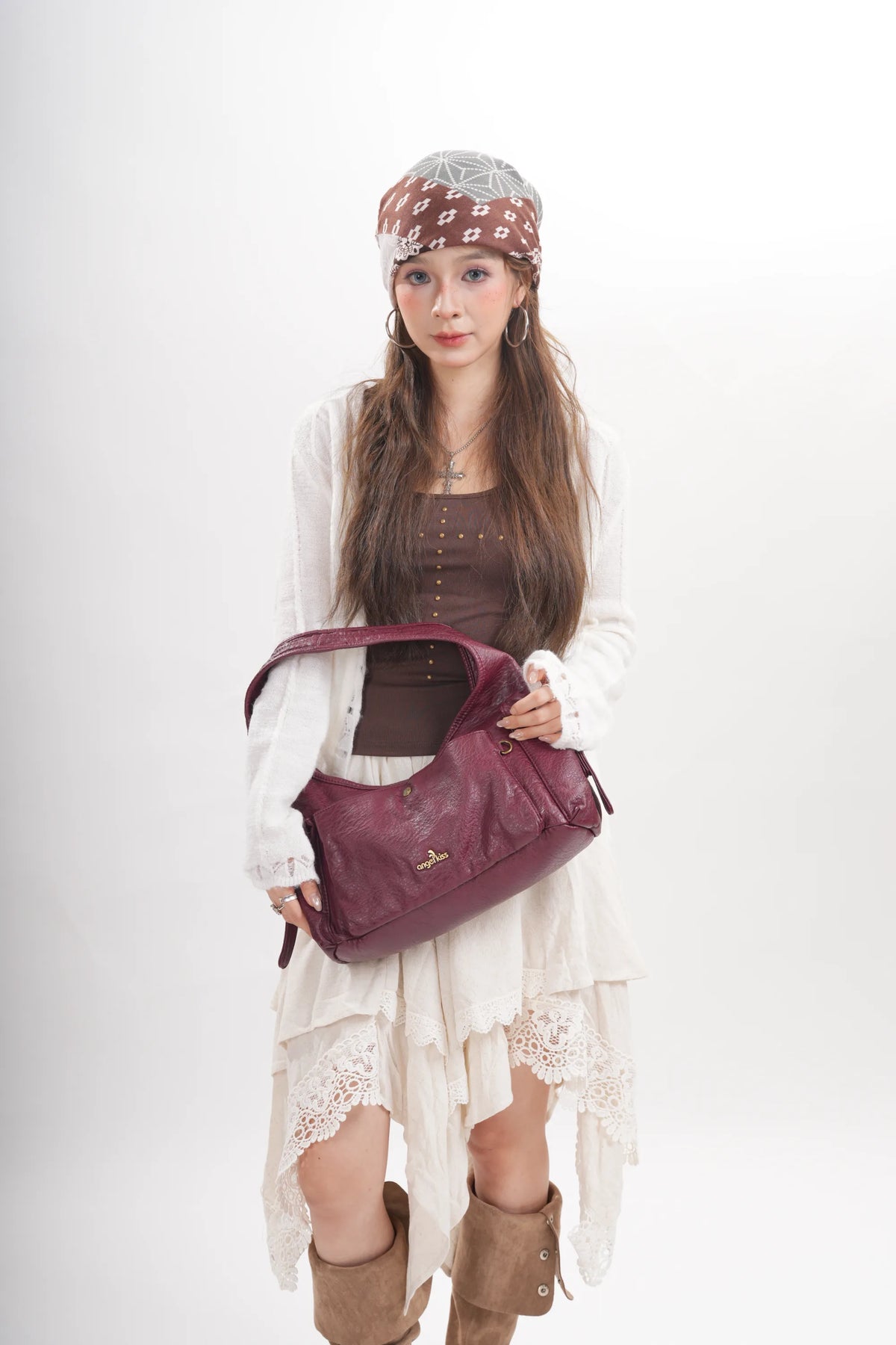 Vintage Moto Crescent Shoulder Bag