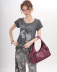 Vintage Moto Crescent Shoulder Bag