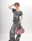 Vintage Moto Crescent Shoulder Bag