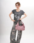 Vintage Moto Crescent Shoulder Bag