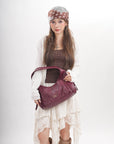 Vintage Moto Crescent Shoulder Bag