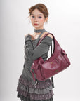 Vintage Moto Crescent Shoulder Bag