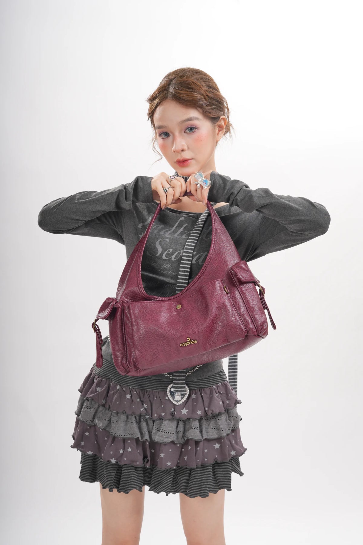 Vintage Moto Crescent Shoulder Bag