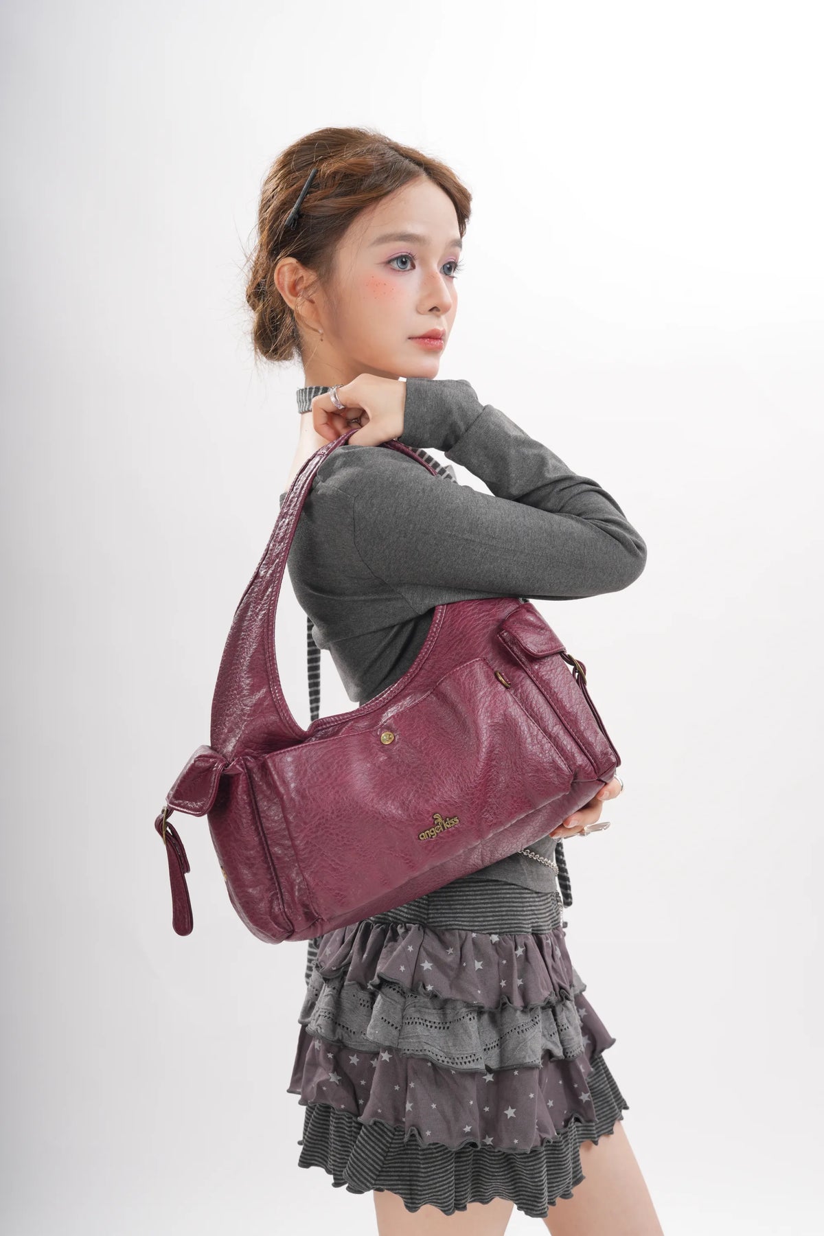 Vintage Moto Crescent Shoulder Bag