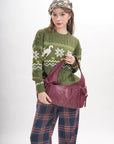 Vintage Moto Crescent Shoulder Bag