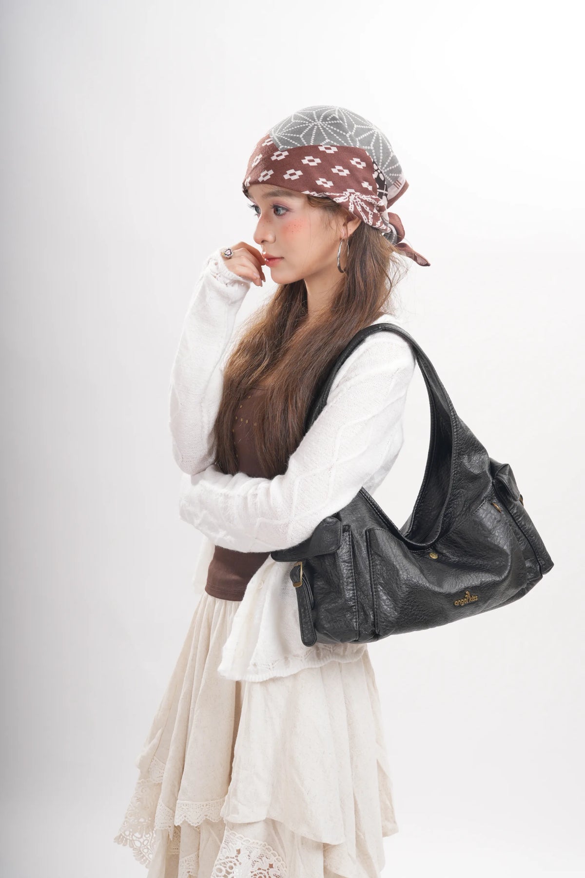 Vintage Moto Crescent Shoulder Bag