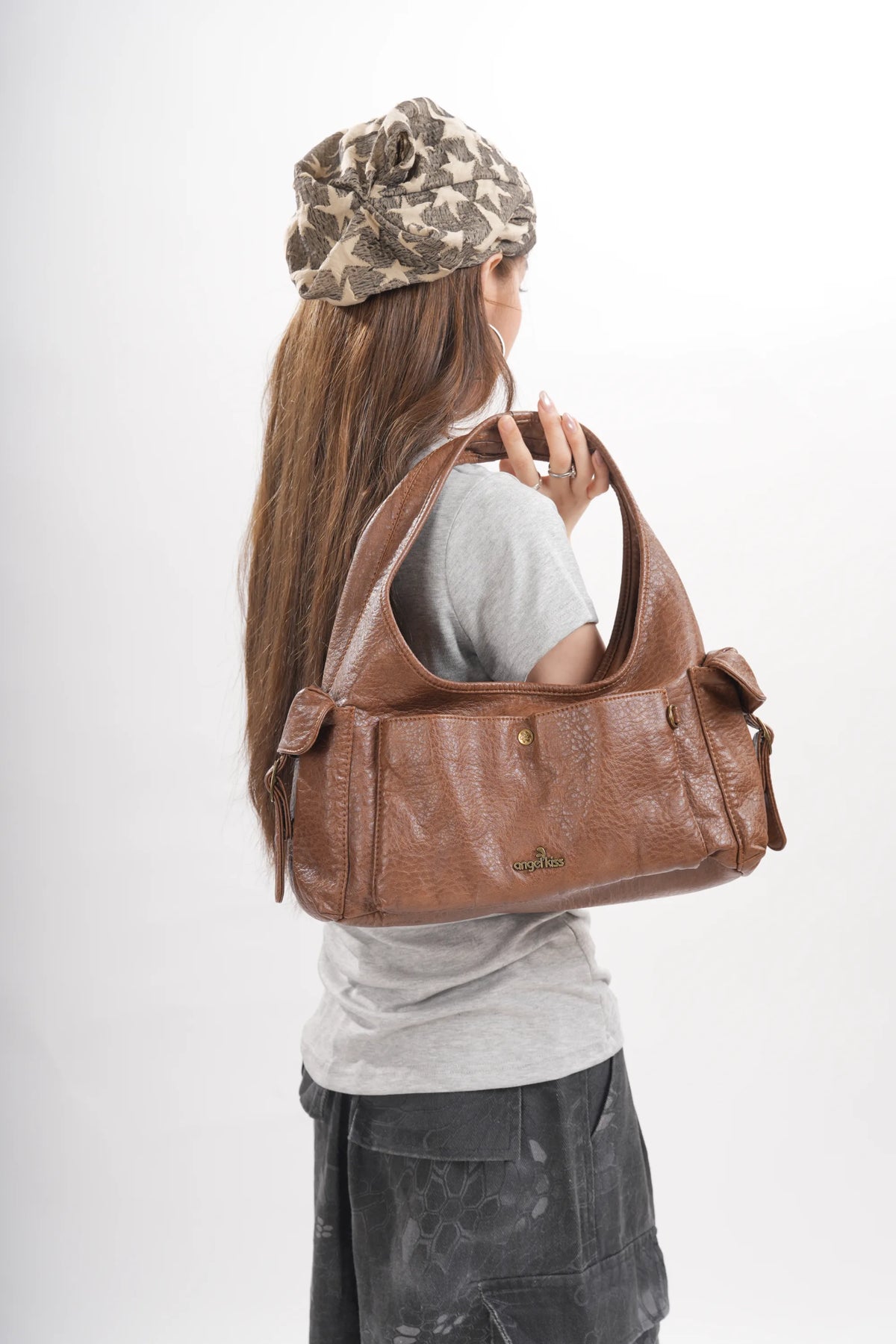 Vintage Moto Crescent Shoulder Bag